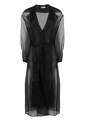 Herno belted silk coat - Black