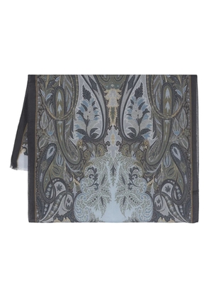 ETRO paisley-jacquard scarf - Blue