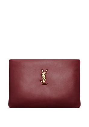 Saint Laurent small Calypso lambskin clutch bag - Red