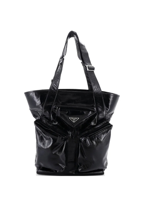 Prada Pre-Owned Triple Front Pocket Leather Tall tote bag - Black