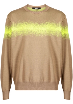 Herno spray-paint effect knit sweatshirt - Brown