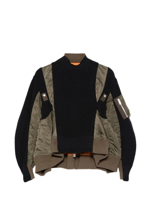 sacai panelled zip jacket - Black