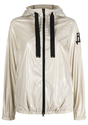Herno logo-patch hooded jacket - Neutrals