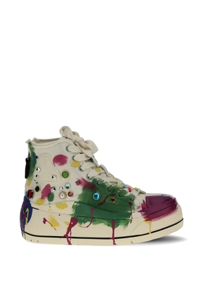 R13 painted embellished sneakers - Neutrals