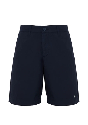Emporio Armani logo-detail button-fastening cotton bermuda shorts - Blue