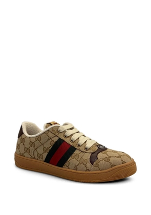 Gucci Screener Web-stripe logo-pattern sneakers - Neutrals