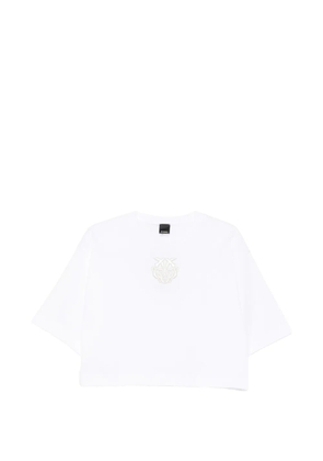 PINKO Borghetto embellished crop T-shirt - White