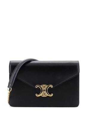 Celine Pre-Owned Margo Triomphe Wallet on Chain Leather crossbody bag - Black