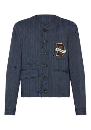 DSQUARED2 logo-patch single-breasted jacket - Blue