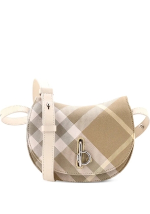 Burberry Pre-Owned Rocking Horse Shoulder Bag Check Jacquard with Leather Mini crossbody bag - Neutrals
