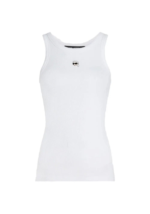 Karl Lagerfeld ribbed tank top - White