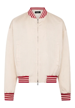 DSQUARED2 Baseball 80's pinstriped bomber jacket - Neutrals