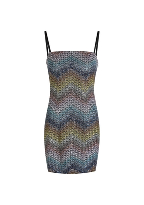 Missoni zigzag-pattern mini dress - Blue
