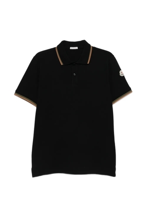 Moncler logo-patch polo shirt - Black