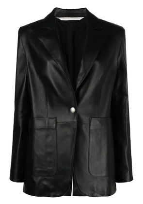 Palm Angels side stripe leather blazer - Black