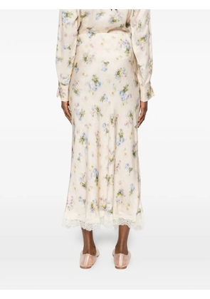 I BLUES floral-pattern midi skirt - Neutrals