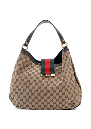 Gucci Pre-Owned New Ladies Web GG Canvas Large hobo bag - Brown