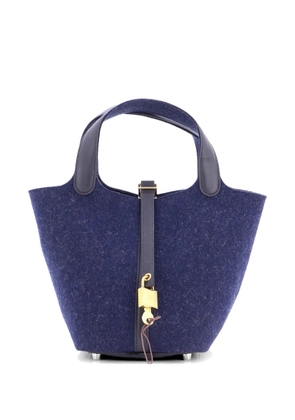 Hermès Pre-Owned Picotin Lock Bag Felt with Leather PM bucket bag - Blue