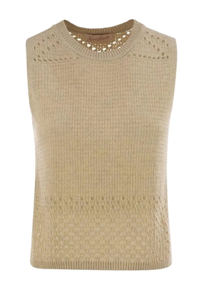 MC2 Saint Barth crochet-detail sleeveless top - Light and natural