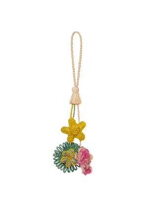 IBELIV starfish floral raffia bag charm - Neutrals
