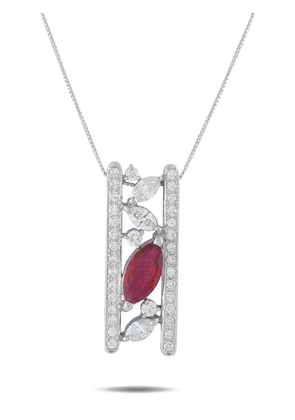 LB Exclusive pendant diamond and ruby necklace - Silver