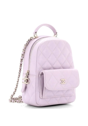 CHANEL Pre-Owned Classic CC Chain Pocket Quilted Caviar Mini backpack - Pink