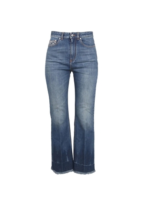 Stella McCartney fringed-distressed denim trousers - Blue