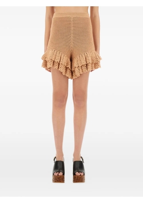 Chloé crochet ruffled shorts - Neutrals