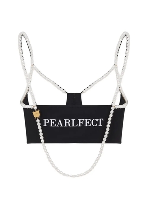 Moschino pearl-detail top - Black