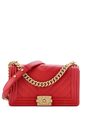 CHANEL Pre-Owned Boy Flap Bag Chevron Caviar Old Medium shoulder bag - Red