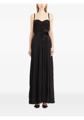 Elisabetta Franchi flower-detail maxi dress - Black