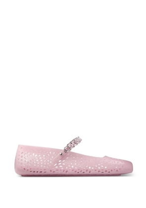 Jimmy Choo glittered jewelled ballet flats - Pink