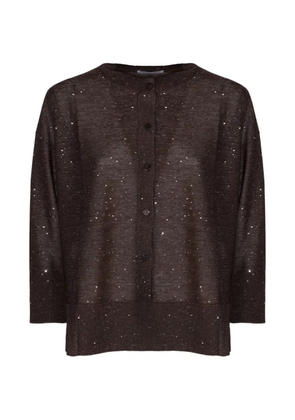Kangra sequin-embellished cardigan - Brown