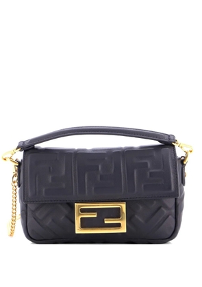 Fendi Pre-Owned Midi Baguette Chain Bag Zucca Embossed Leather Small shoulder bag - Black
