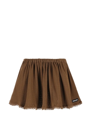 Miu Miu lace-trim mini skirt - Brown