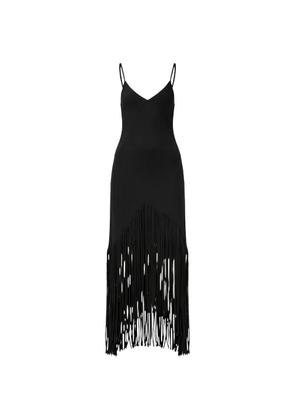 PINKO fringed V-neck maxi dress - Black