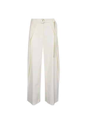 Erika Cavallini twill belt trousers - White