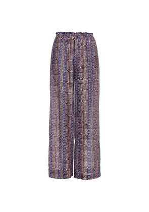 Devotion elastic-waist patterned trousers - Blue