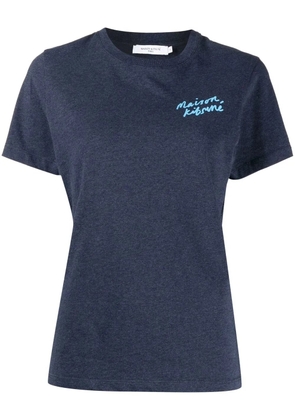 Maison Kitsuné logo-print cotton T-Shirt - Blue