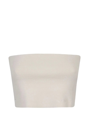 Liviana Conti logo-embroidered bandeau top - Neutrals