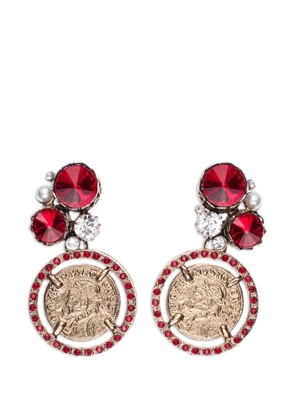 THOT GIOIELLI coin-shape embellished earrings - Gold