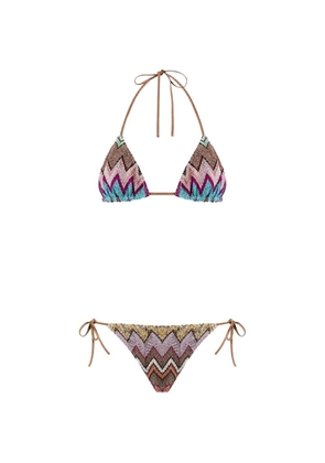 Missoni zigzag-patterned bikini - Brown