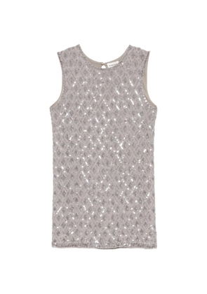 P.A.R.O.S.H. sequin diamond mini dress - Neutrals