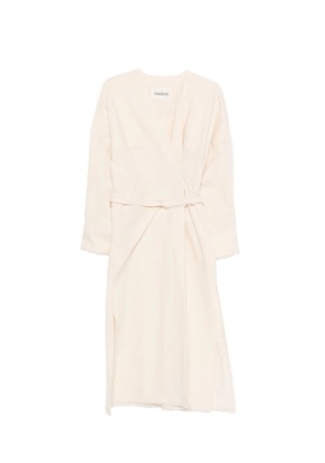 Nackiyé Kyoto frayed wrap dress - Neutrals