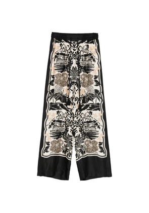 ERMANNO FIRENZE floral-print trousers - Black