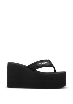 Coperni logo-patch wedge sandals - Black
