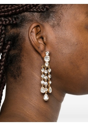 Self-Portrait crystal stones gems earrings - Gold