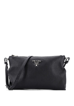 Prada Pre-Owned Dual Strap Zip Vitello Daino Small crossbody bag - Black