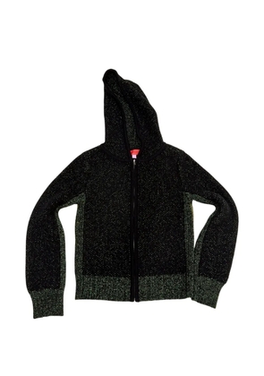 Eckhaus Latta Drift zip-up merino hoodie - Black