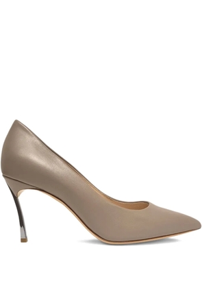 Casadei 80mm Samurai Blade pointed-toe metallic-heel pumps - Neutrals